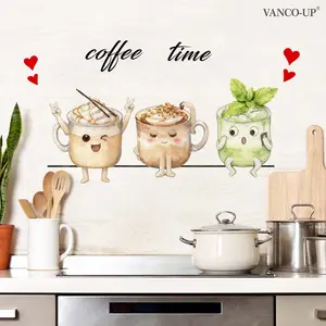 A (30*60cm) coffee-themed wall sticker for decorating home, kitchen background walls, living rooms, corridors, and cabinets K20832