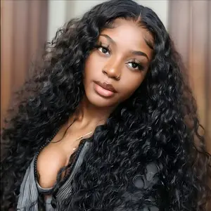 Shewell Wig 5*5 Deep Wave HD Transparent Lace 100% Human Hair 300% Density, Pre-Cut Lace, Glue-Free, Drawstring, wigs human hair,glueless wigs ready to wear, Front Lace human hair wig