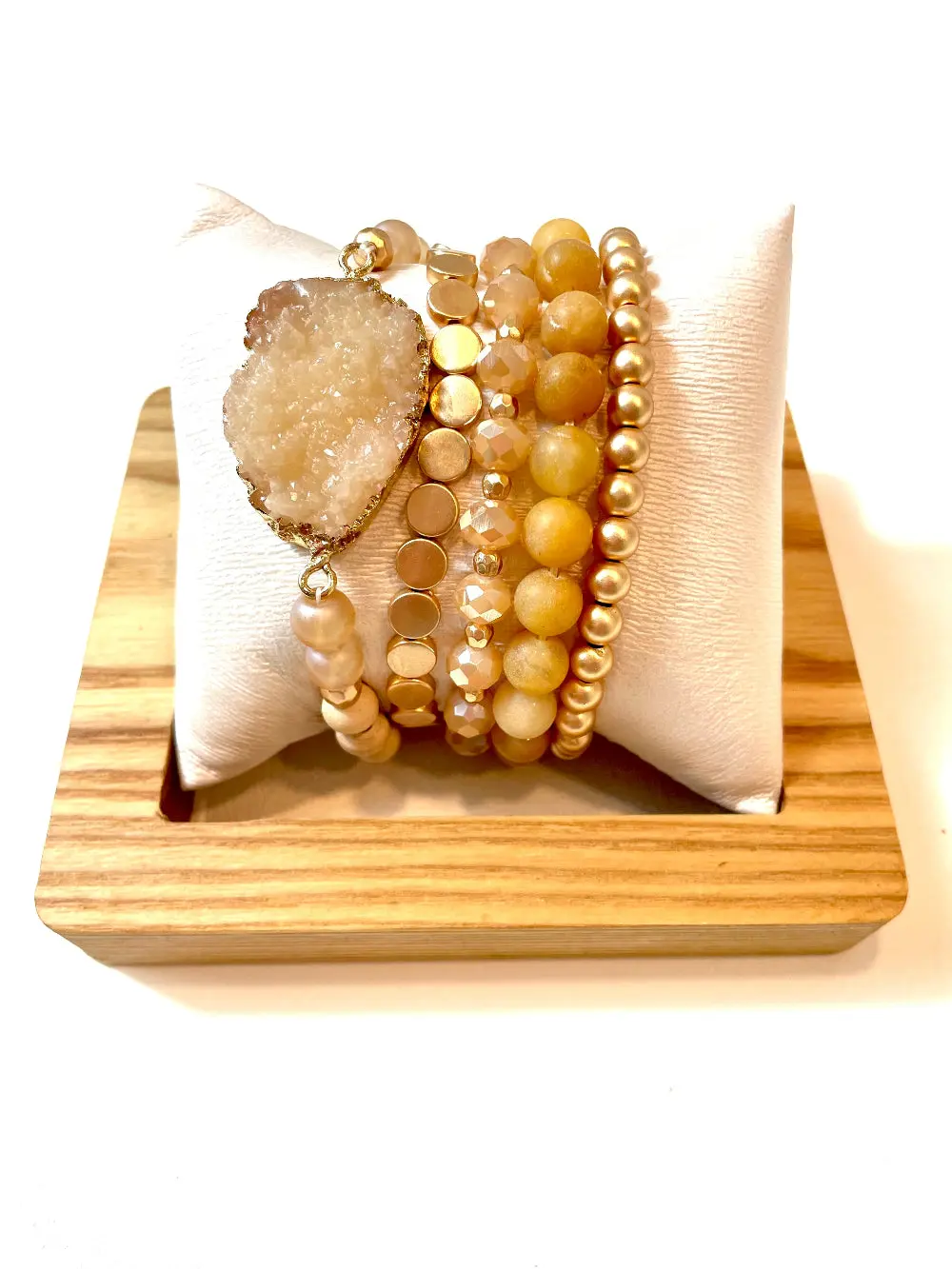 308 Light Brown Druzy Charm Bracelet