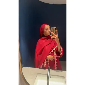 Red Yasmin Abaya Set includes under dress and hijab and belt