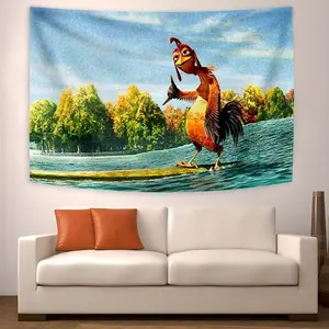 Funny Chicken Joe Beach Chickens Cotton Lightweight Linen Tapestry Wall Hanging, College Dorm Room Decor, Office Home Decor