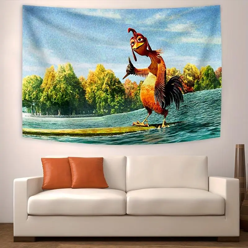 Funny Chicken Joe Cotton-Blend Lightweight Linen Tapestry, Decorative Bright Wall Decor for College Dorms & Home Offices, Outdoor-Ready Home Supplies, Outdoors