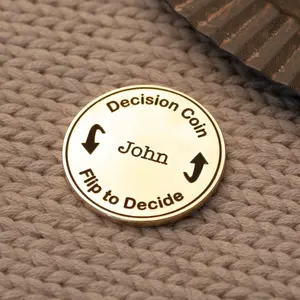 Decision Coin - Custom Engraved Brass Coin - Couples Flip Coin - Gifts for Him or Her- Anniversary Gift - Birthday Gift - Mothers Day Gift