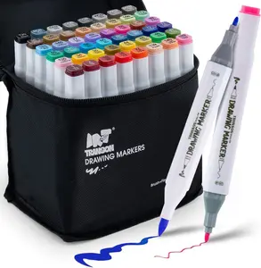 TRANSON Alcohol Markers Dual-tip Fine and Brush Tips