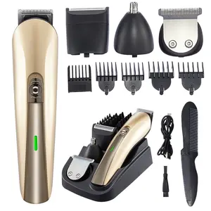 Gertzy Men's Grooming Kit, Rechargeable Trimmer & Nose Hair Clipper, Face Beard Body Hair Trimming Set, Perfect Gift for Him