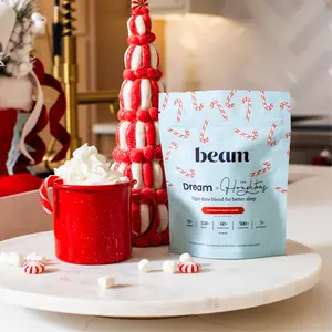 Beam Dream - Limited Release Seasonal Flavor - Available in Peppermint Bark, White Chocolate Peppermint, & Pumpkin Spiced (30 Servings) - Vegan, Dairy-Free, Gluten-Free Sleep Support Drink Mix with Magnesium, L-Theanine, Apigenin, and Melatonin