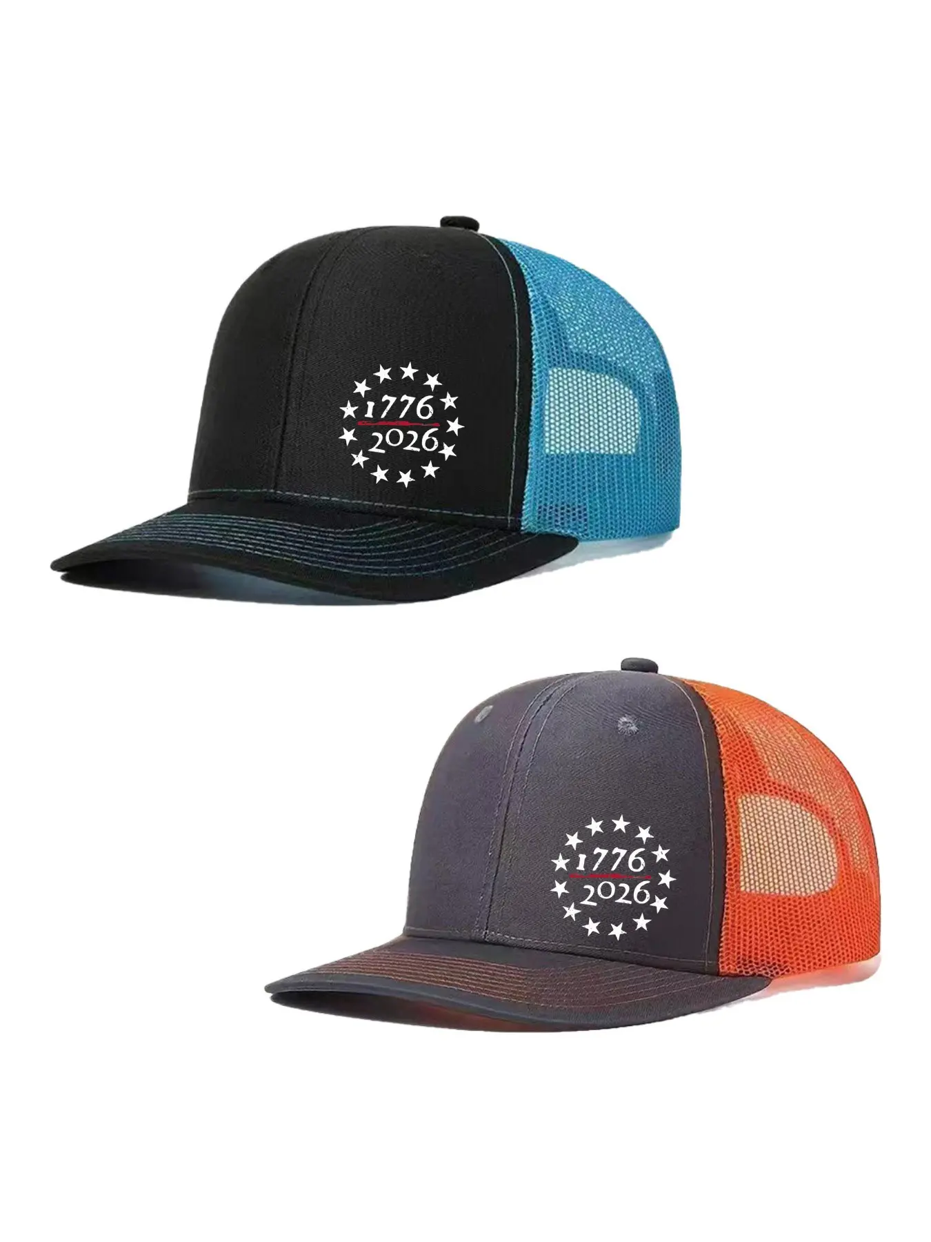 2pcs/1pc Unisex Baseball Cap 250th Anniversary of the United States Printing Hat Mesh Hats for Mens Women Richardson Slightly Curved Brim Adjustable Trucker Hats Dad Hats Outdoor Mesh Breathable Sun Hat Trucker Style Hat