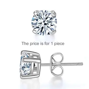 0.5 Carat Moissanite Diamond Earring (1 Piece) Unisex 925 Sterling Silver