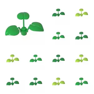 50pcs 6255 Plant Bricks 1x1x2/3 Parts 3 Large Leaves Compatible MOC Building Block Education Creative Adult Kids DIY