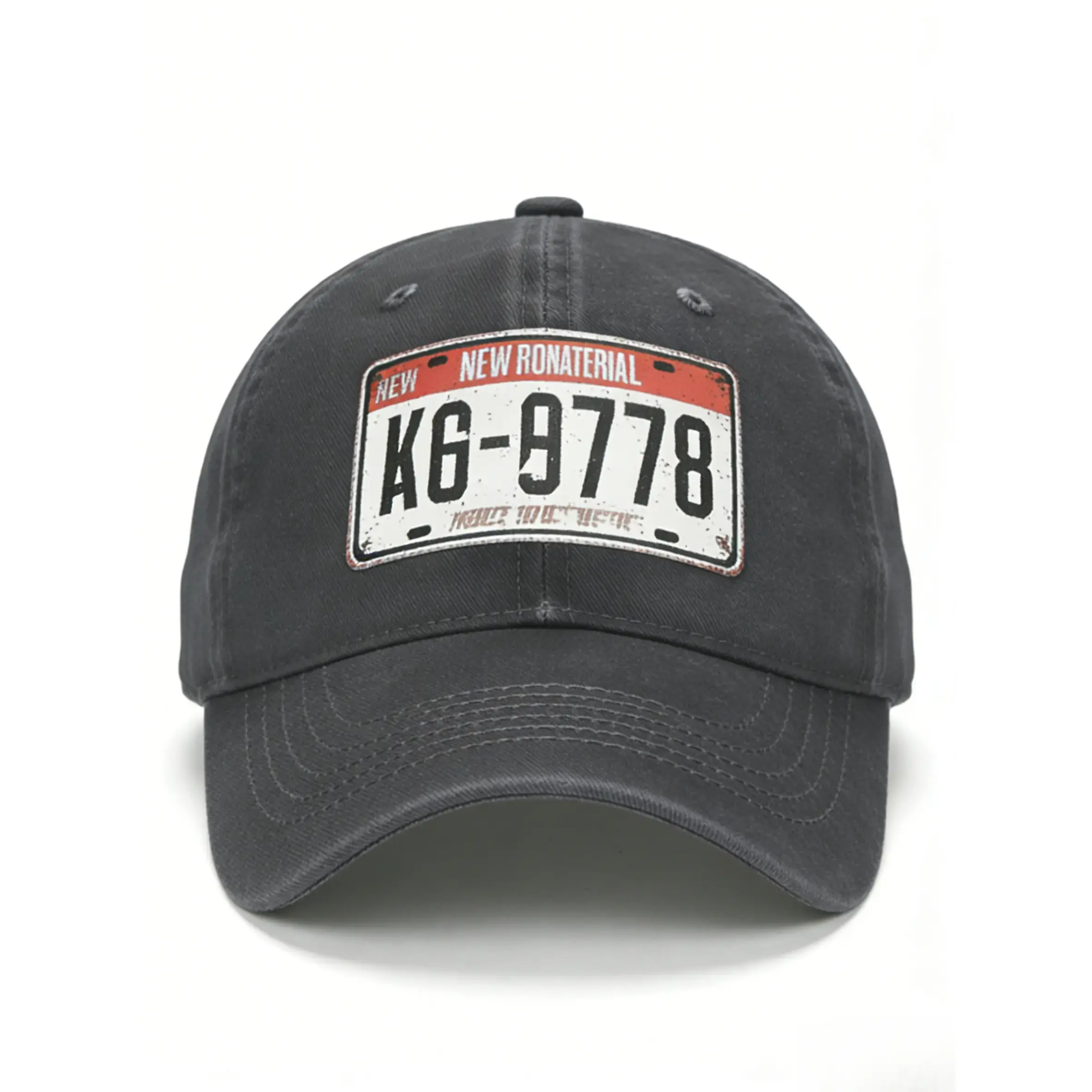 Unisex Custom Text License Plate Printed Graphic Washed Distressed Dad Hat - Personalized Auto Tag Hat for Casual Wear, Custom Dad Hats, Car Lover Gift