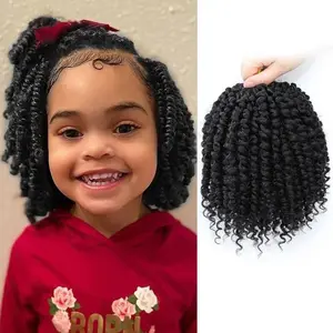 Passion Twist Hair 6 Inch, 8 Packs Passion Twist Crochet Hair for Black Women, Prelooped Crochet Twist Hair with Curly Ends (6Inch, 1B#)