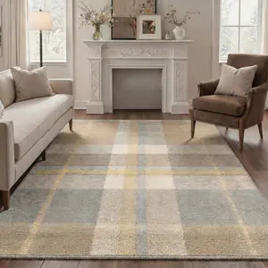 【Summervibes】GENIMO Floor Rug – Soft, Non-Slip, Pet Friendly, Machine Washable Home Carpet, Ideal Area Rug for Living Room, Bedroom, Kitchen ,ARC2036-OCHRE LINEN