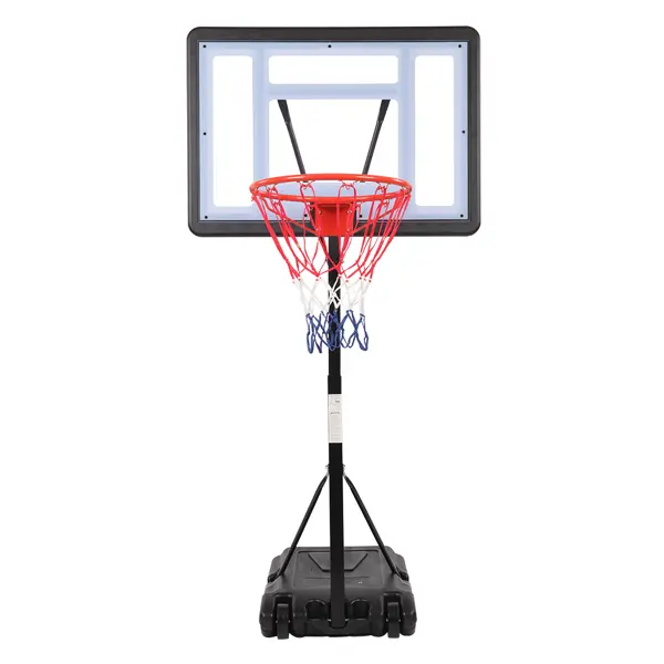 PVC Transparent Board Basket Frame Adjustable 115-135cm Poolside Basketball Hoop