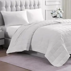 White Ultra Soft Pre-Washed Lightweight Down Alternative All Season  Size Bed Blanket