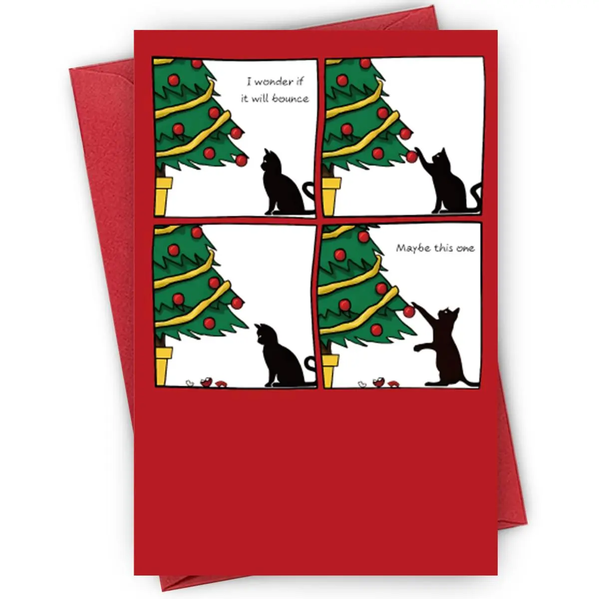 Funny Christmas Card For Friends, Humorous Christmas Card For Family Daughter Son Mom Dad Sister, Cat Christmas Card, Christmas Card, Funny Santa Claus Card for Friends and Family, Ideal Holiday Gift