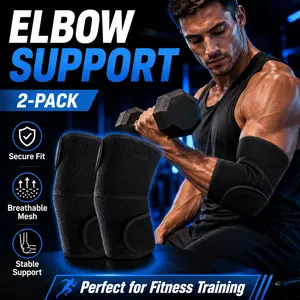 2 Sports Compression Elbow Sleeves | Freely Adjustable Tightness, Two-Way Compression disperses elbow joint pressure and reduces muscle strains. providing support and relief for tennis elbow & golfer's elbow—balancing sports protection and daily.