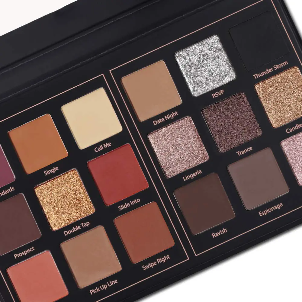 Makeup Matte Eyeshadow Palette Pro 18 Color Pigmented Shimmer Glitter Eye Shadow Palette, Long Lasting Waterproof Smokey Powder Cosmetics Halloween Makeup Kit (01# Seductress)