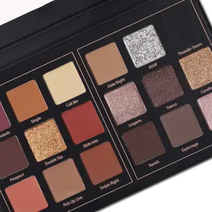 Makeup Matte Eyeshadow Palette Pro 18 Color Pigmented Shimmer Glitter Eye Shadow Palette, Long Lasting Waterproof Smokey Powder Cosmetics Halloween Makeup Kit (01# Seductress)