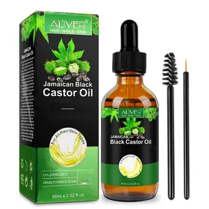 Aliver Jamaican Black Castor Oil(60ml) For Hair, Eyebrow, Skincare, Massage Oil with Castor Oil Pack Comfort Haircare Natural