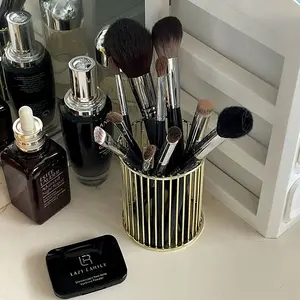 Vertical Makeup Brush Storage Bucket, Desktop Organizer for Students, High Aesthetic Pen Holder, Bedroom Clutter Container, Makeup Tool Organizer