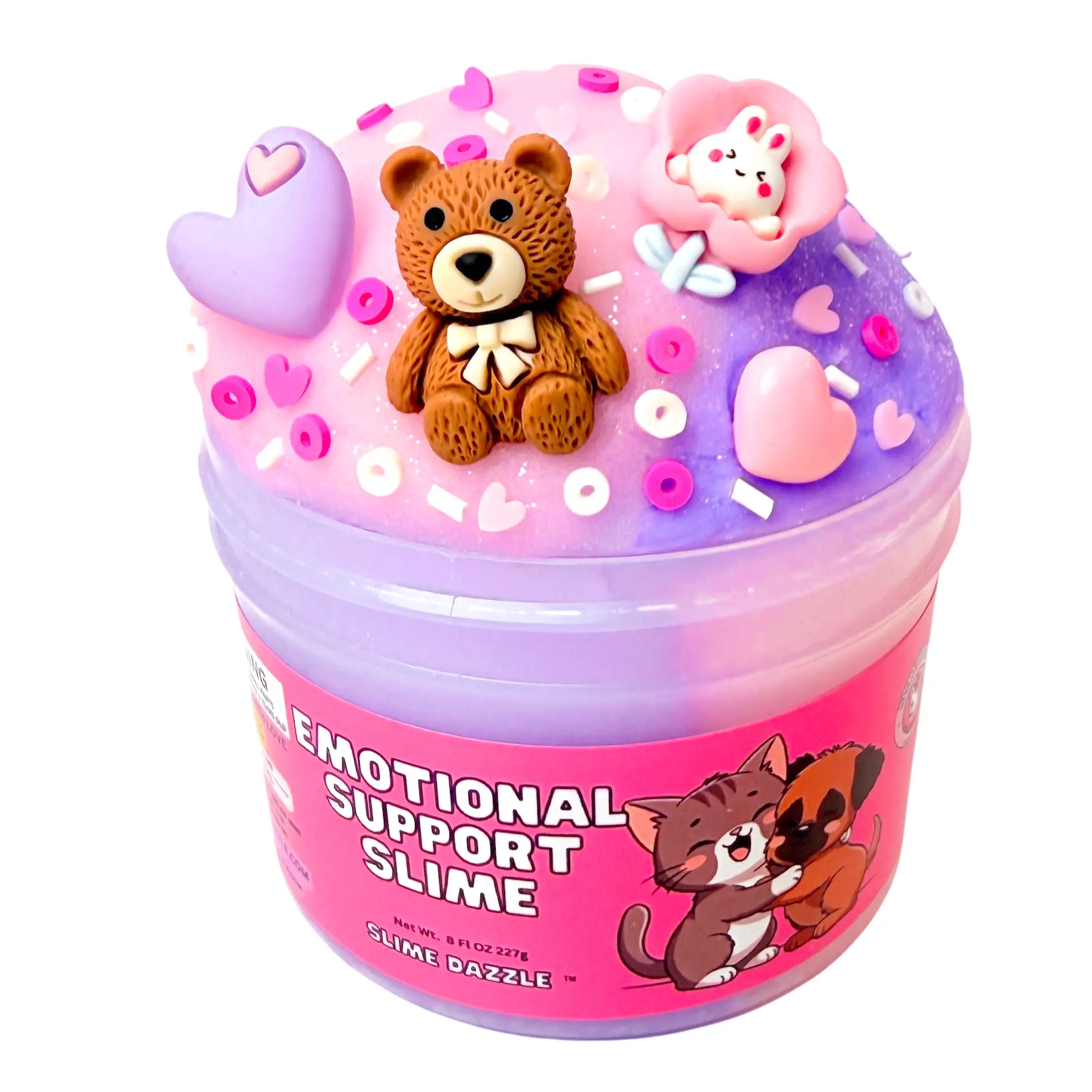 Emotional Support Cloud Slime Pink & Purple | Pink Sugar + Lavender Scented | Non-Sticky | 8 fl oz