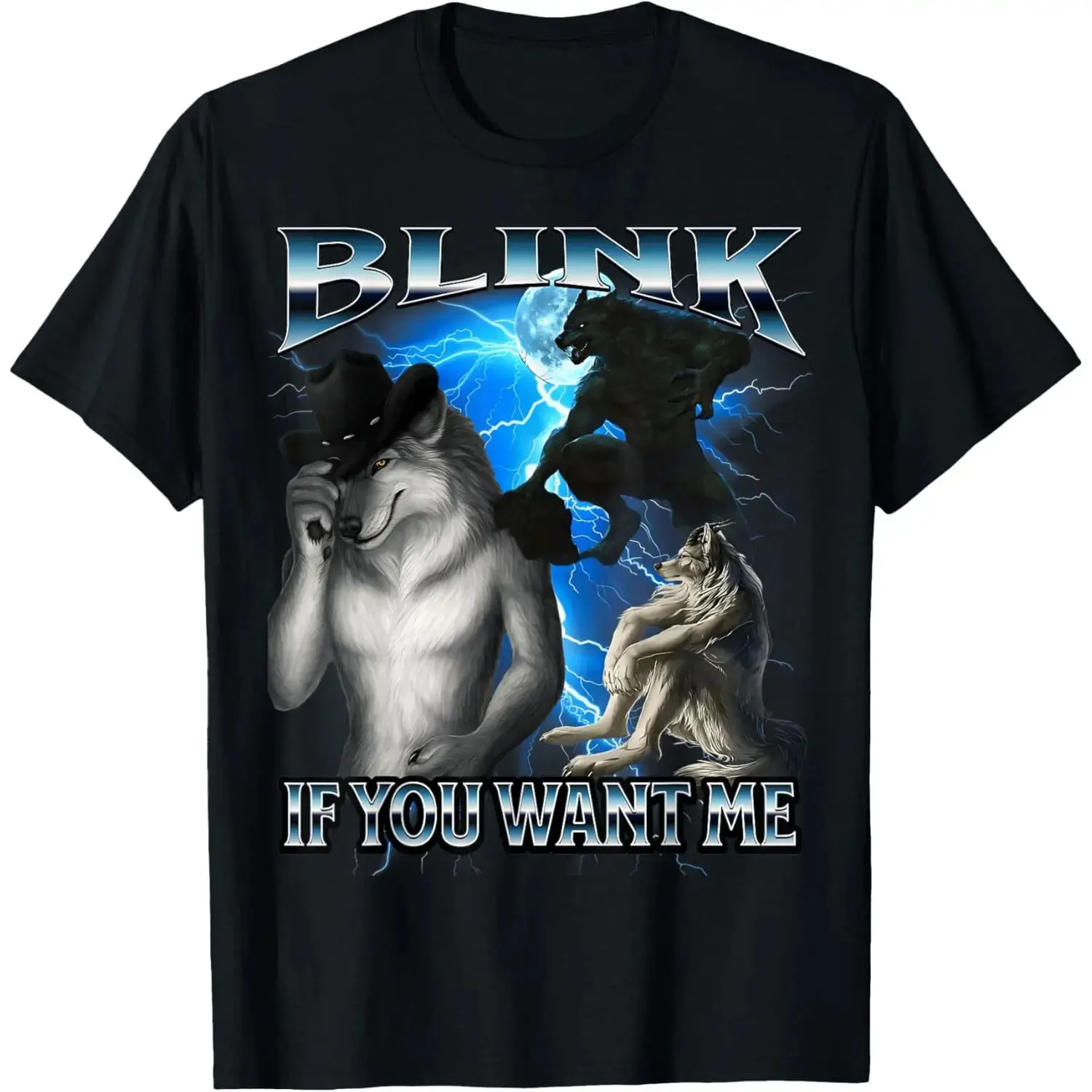 Funny Alpha Wolf Meme Graphic Short-Sleeve Top - Unisex Relaxed Fit Apparel for Meme Culture Fans, Menswear Casual Tee to Unleash Fun Spirit