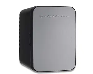 Retro 10L Mini Personal Refrigerator with Thermoelectric Cooling, 15 Can Capacity, Stainless Steel Design