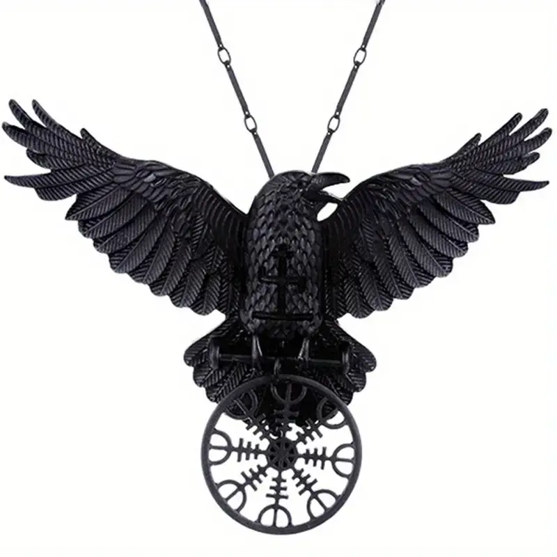 Viking Raven Pendant Necklace