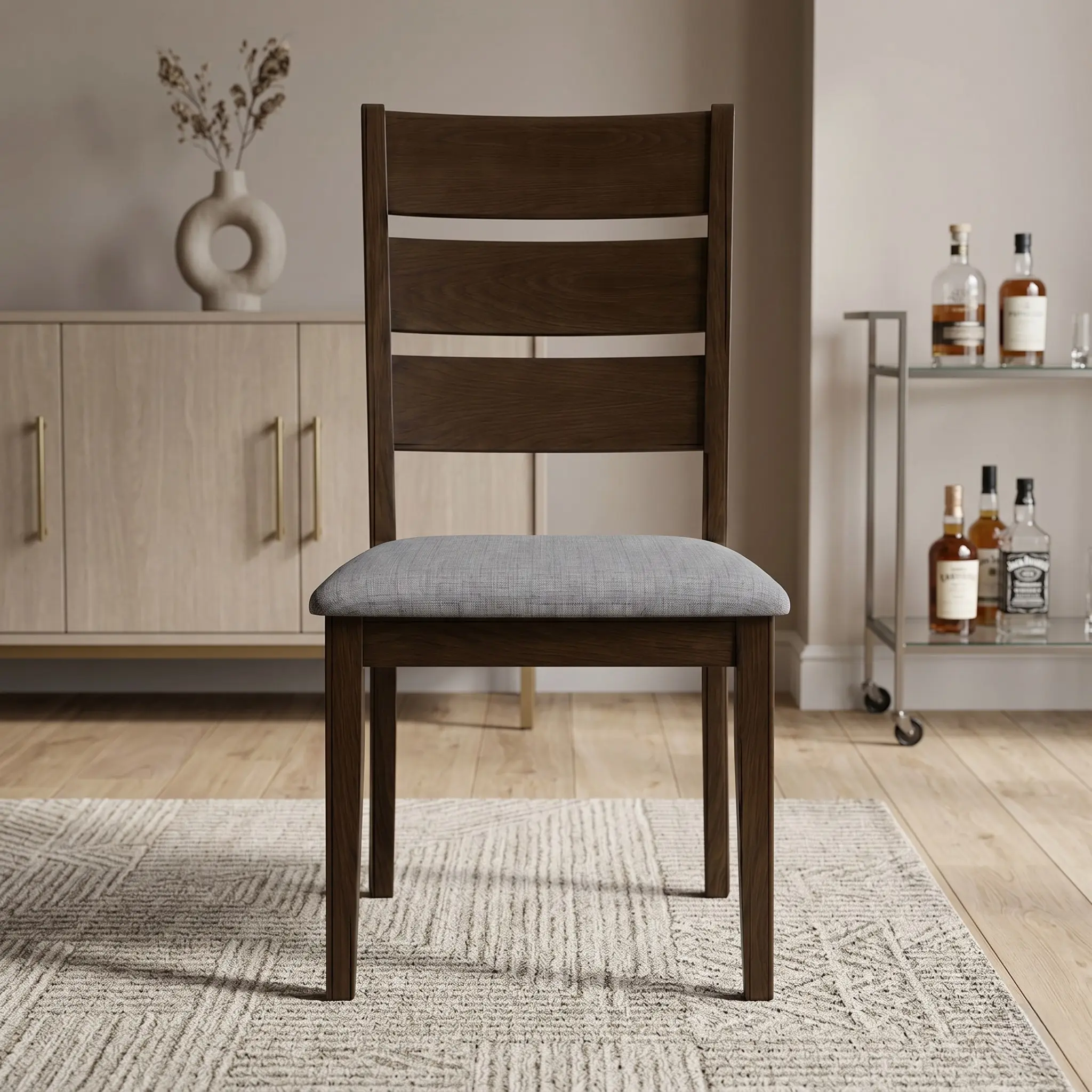 Favorer Talon Dining Chair (Set of 6), Ladder-back design, Padded seat, Comfortable seating, Sturdy frame, Traditional style, Durable construction