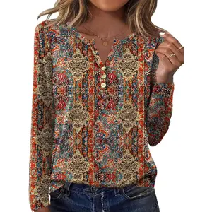Women Blouse Long Sleeve V Neck Tops Business Casual Tunic Spring Clothes 2025