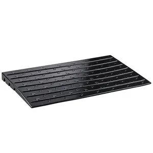 Segawe 2.5" Rise Threshold Ramp 3 Cable Cover Non-Slip  Surface Natural Rubber Wheelchair Door Ramp for Home Doorways Driveways, Black