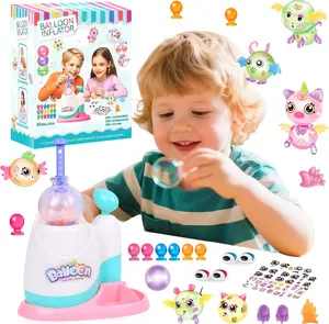 DIY Sticky Balloon With Pump, Re-Usable Decors, Model bouncy balloon kit multiple sculptures for kids toy,60 balloons, DIY Creative Activity Birthday Gifts Ages 3+