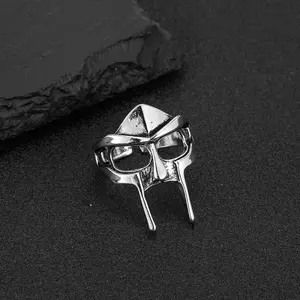 Vintage Goth Mf Doom Adjustable Joint Ring For Men Gladiator Punk Egyptian Pharaoh Male Open Ring Jewelry
