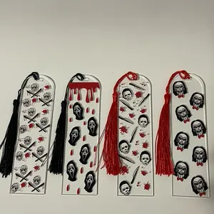 4 pack of Scary Horror Bookmarks - Perfect for Halloween
