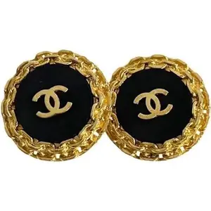 Pre-owned Chanel CC Chain Link Trim Clip On Earrings