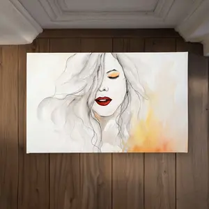 Begin Home Decor CODM2134UMFSI9 21 x 34 in. Woman with Red Lips - Orange Bedroom Door Mat for Home Decor