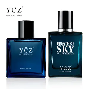 YCZ 2-Piece Men's Perfume Set | Fresh Ocean Aqua Fragrance, Breath of Sky & Midnight Marine Eau de Parfum, Long Lasting Cologne for Him