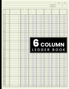 6 Column Ledger Book: Accounting Ledger Book for Bookkeeping, 6 Column Ledger, Columnar Pad Journal Notebook