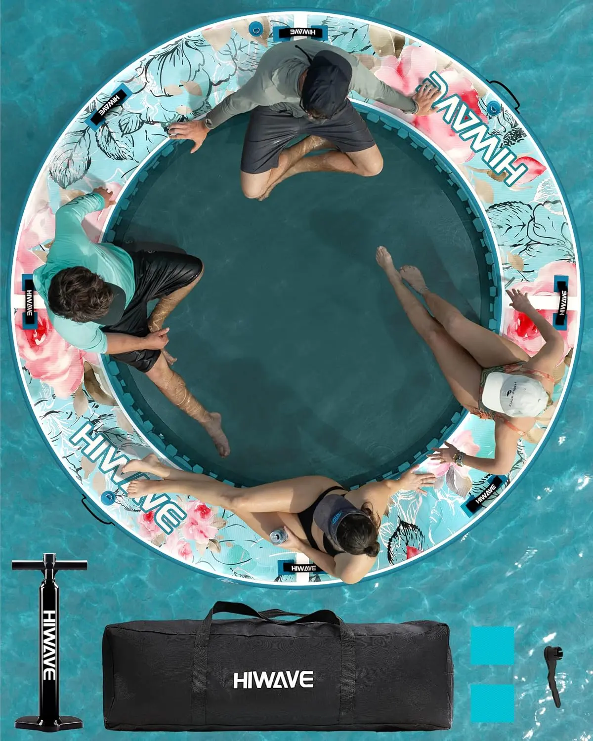Inflatable Water Hammock Float,Floating Dock, Inflatable Dock,Inflatable Floating Dock,Lake Floats, Suitable for Drifting on the Sea and Lakes, and Used for Parties w/Multiple People
