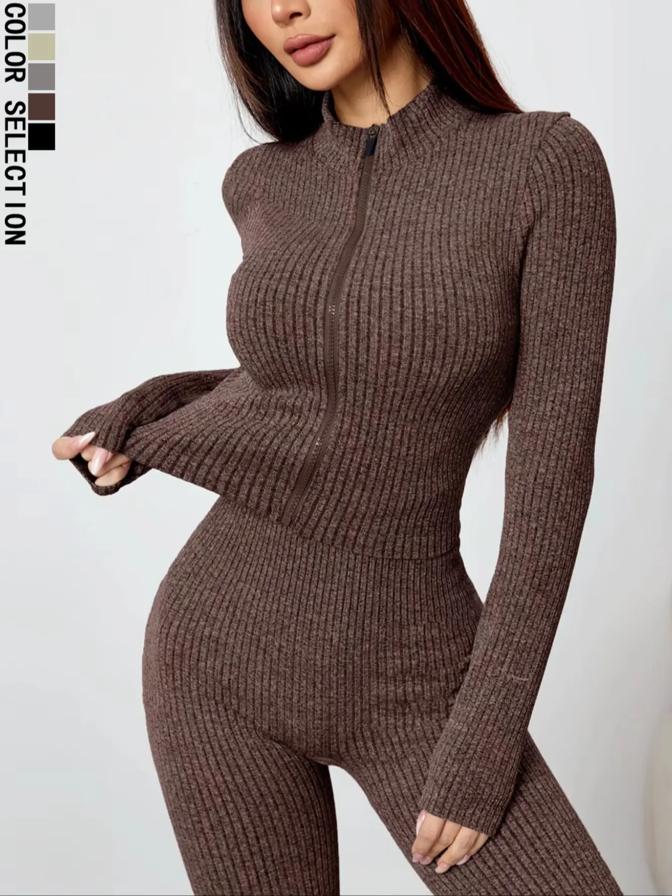 Women's Sportswear Set, Sexy Casual Fitness, Tight Elasticity Bootie Women Zipper Sports Top Set, Autumn Winter Ladies Sportwear, Sweatsuit Outfits, Sports Slim Fit, Athleisure Sportswear Set, Athleisure Activewear Set, Athletic Workout Clothing
