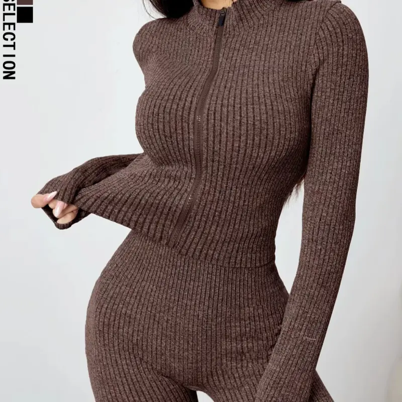 Women's Sportswear Set, Casual Fitness, Tight Elasticity Bootie Women Zipper Sports Top Set, Autumn Winter Ladies Sportswear, Sweatsuit Outfits, Sports Slim Fit, Athleisure Sportswear Set, Athletic Workout Clothing, Workout Sets, Exercise Clothing