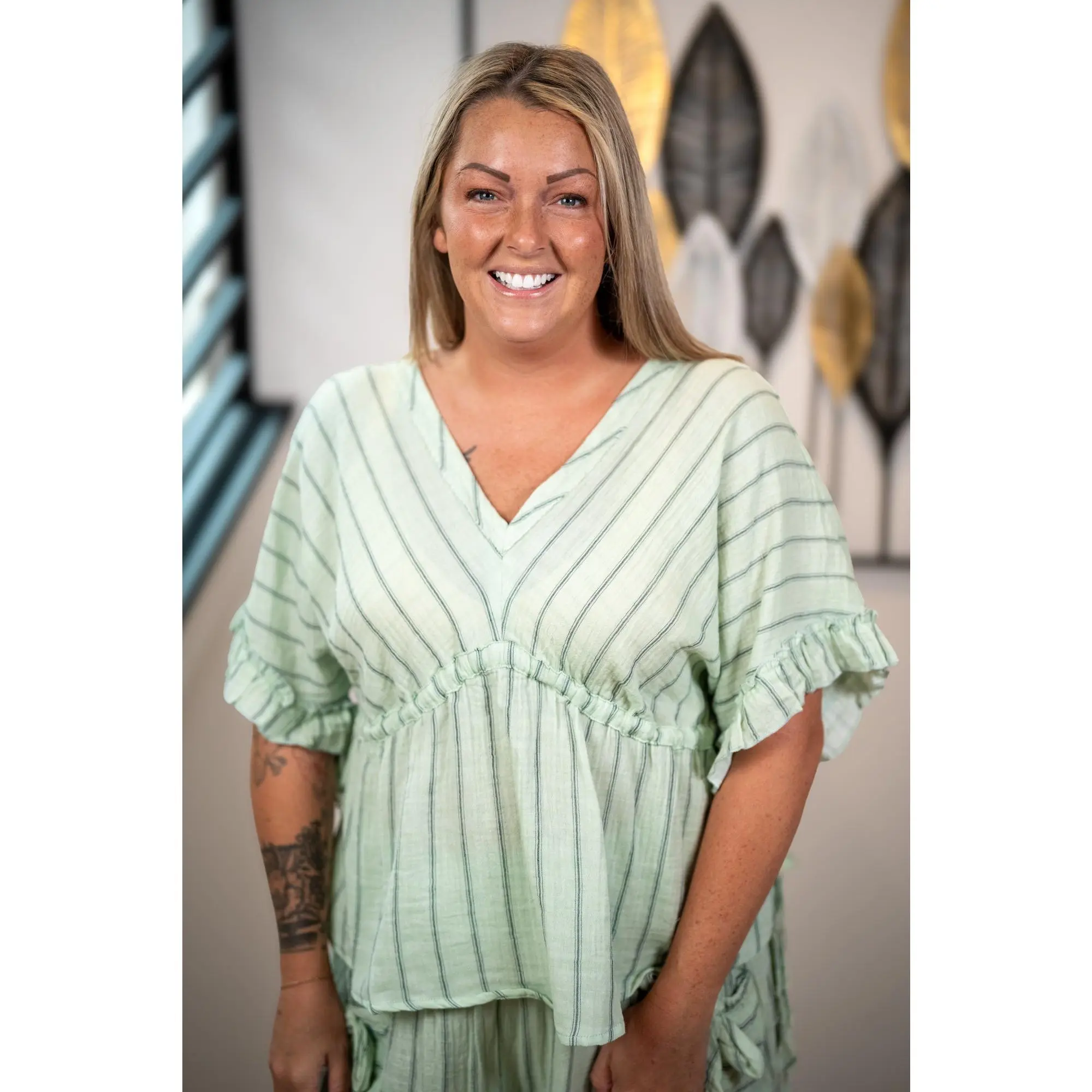 Coastal Breeze Gauze Tie Top Easel