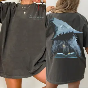 LOTR Gandalf The World Isn't Your Books And Maps Vintage 2 Sides Shirt, Unisex Streetwear Cotton Hoodie Sweatshirt Womenswear Crewneck