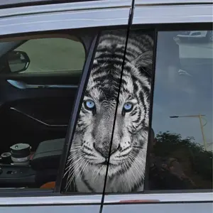 Cartoon Lion King Pattern Car Window Sticker, Car B-pillar Protective Film, Self-adhesive Waterproof Anti-scratch Sticker, Car Decoration Accessories