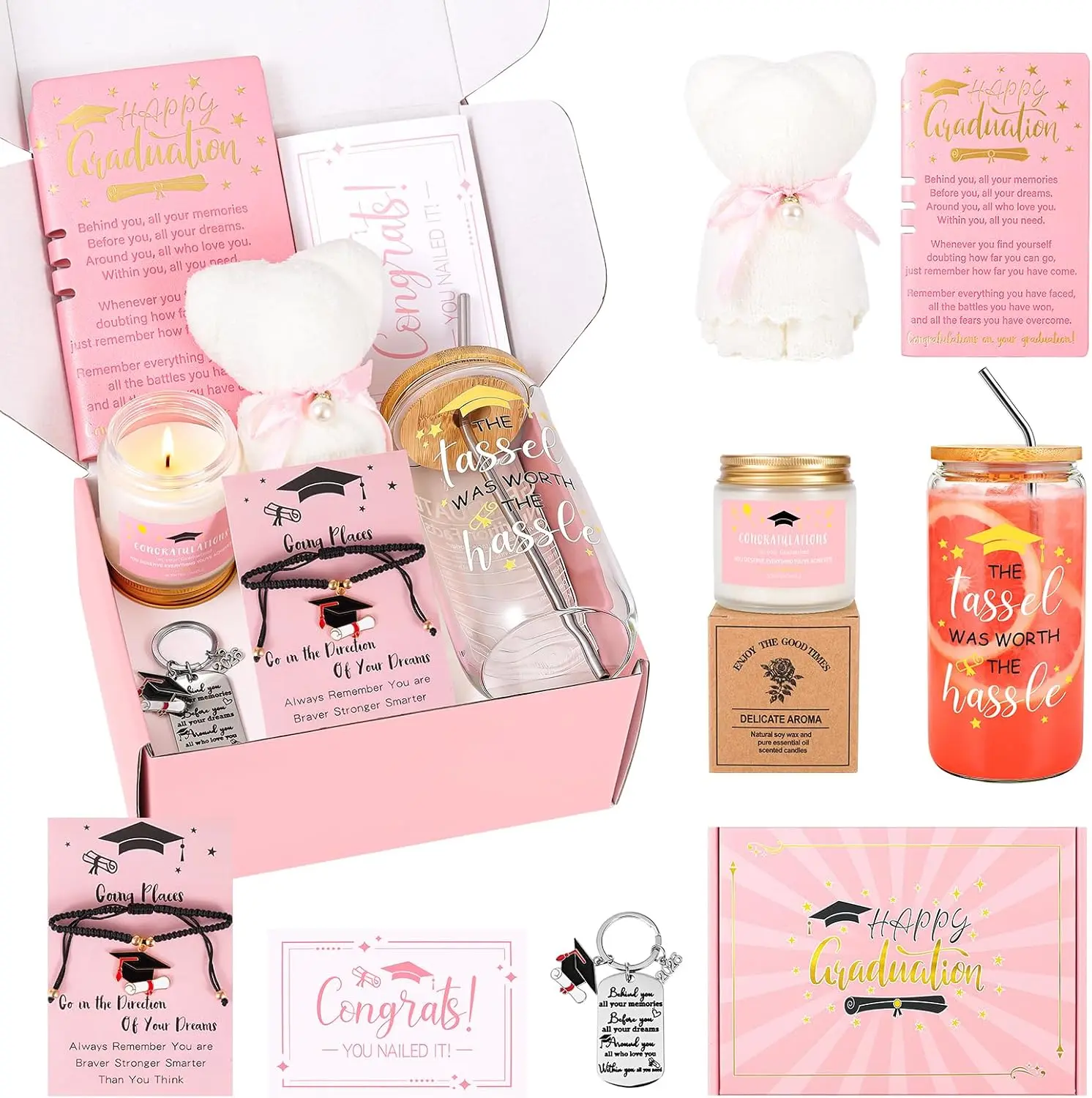 Halloween fall gifts 2026 Grad Gift Box Set, College High School Graduation Present Basket for Women Daughter Sister Teacher
