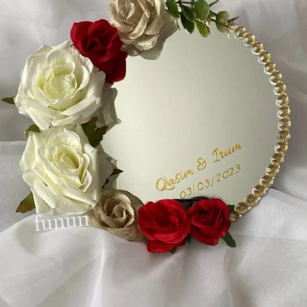 Flower mirror with words