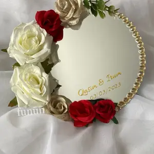 Flower mirror with words