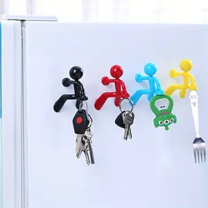 1pc Creative wall climbing figurine magnet key hanging strong magnetic Handmade Trendy Cute Keychain OPP bag