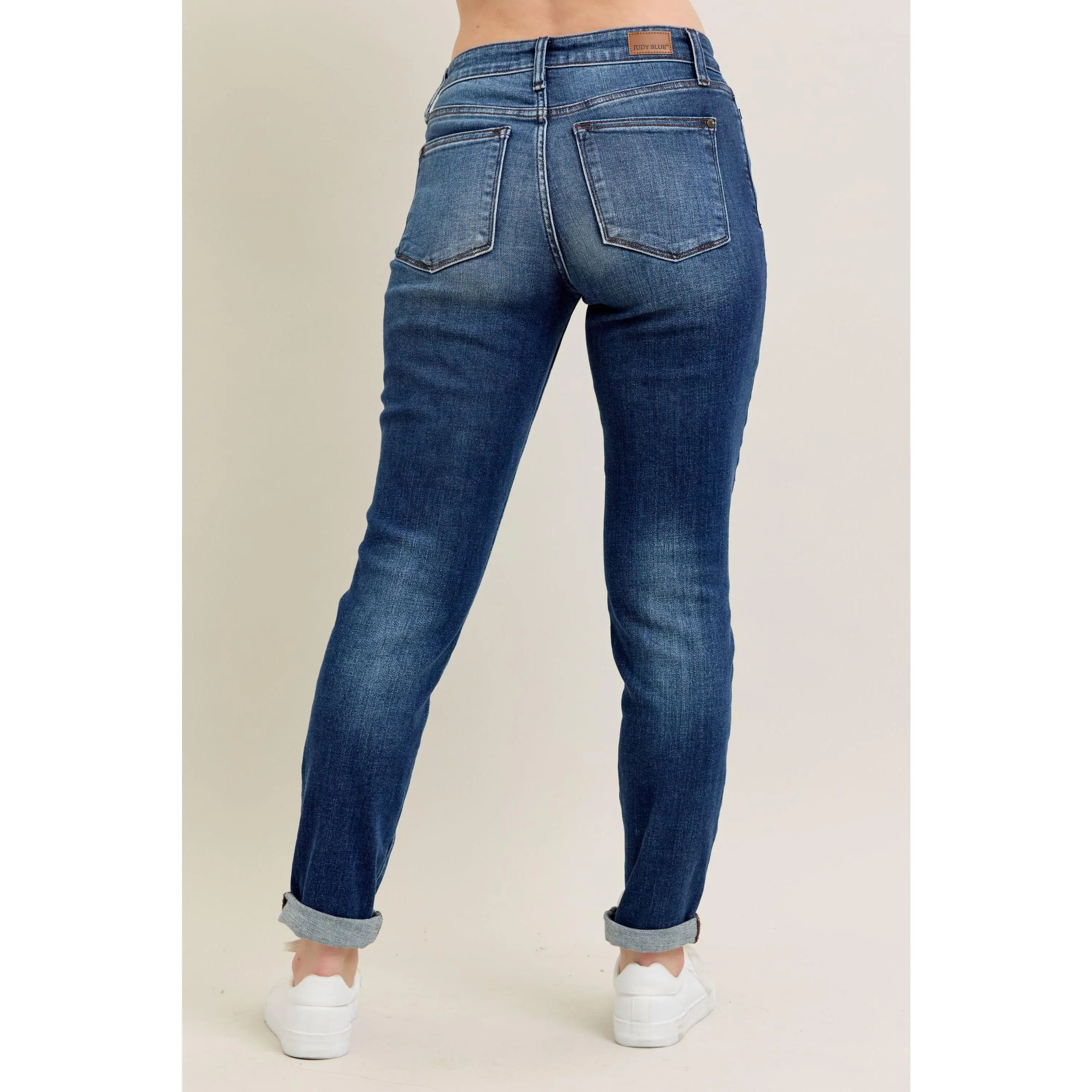 82428 Mid Rise Basic Cuffed Slim Fit Judy Blue Denim Jeans