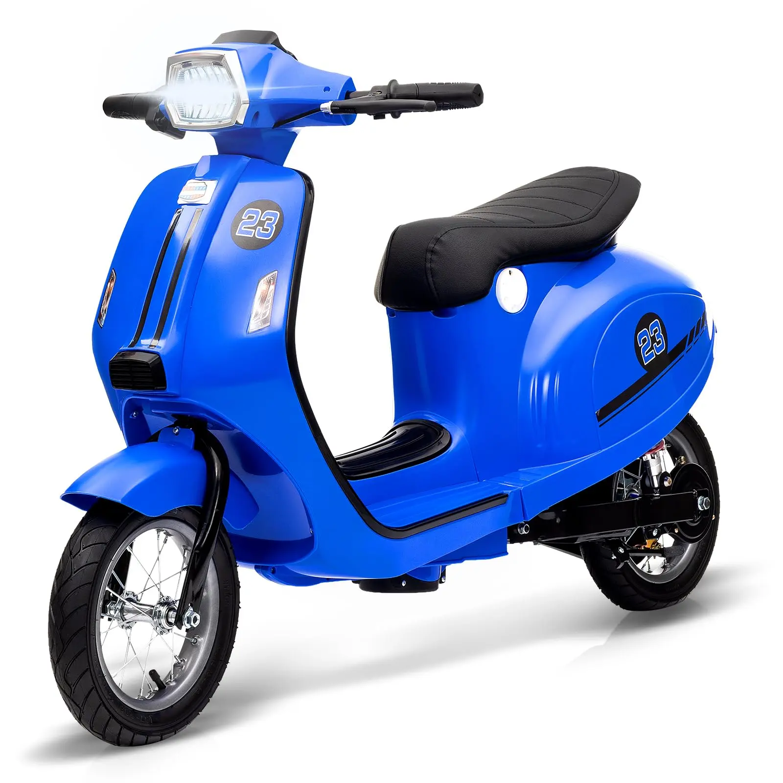 GARVEE 24V 350W Electric Scooter with 14MPH Max Speed, Rear Brake, LED Light, High-Torque Motor, and Waterproof Design - Electric Moped Suitable for Ages 8-12, Blue